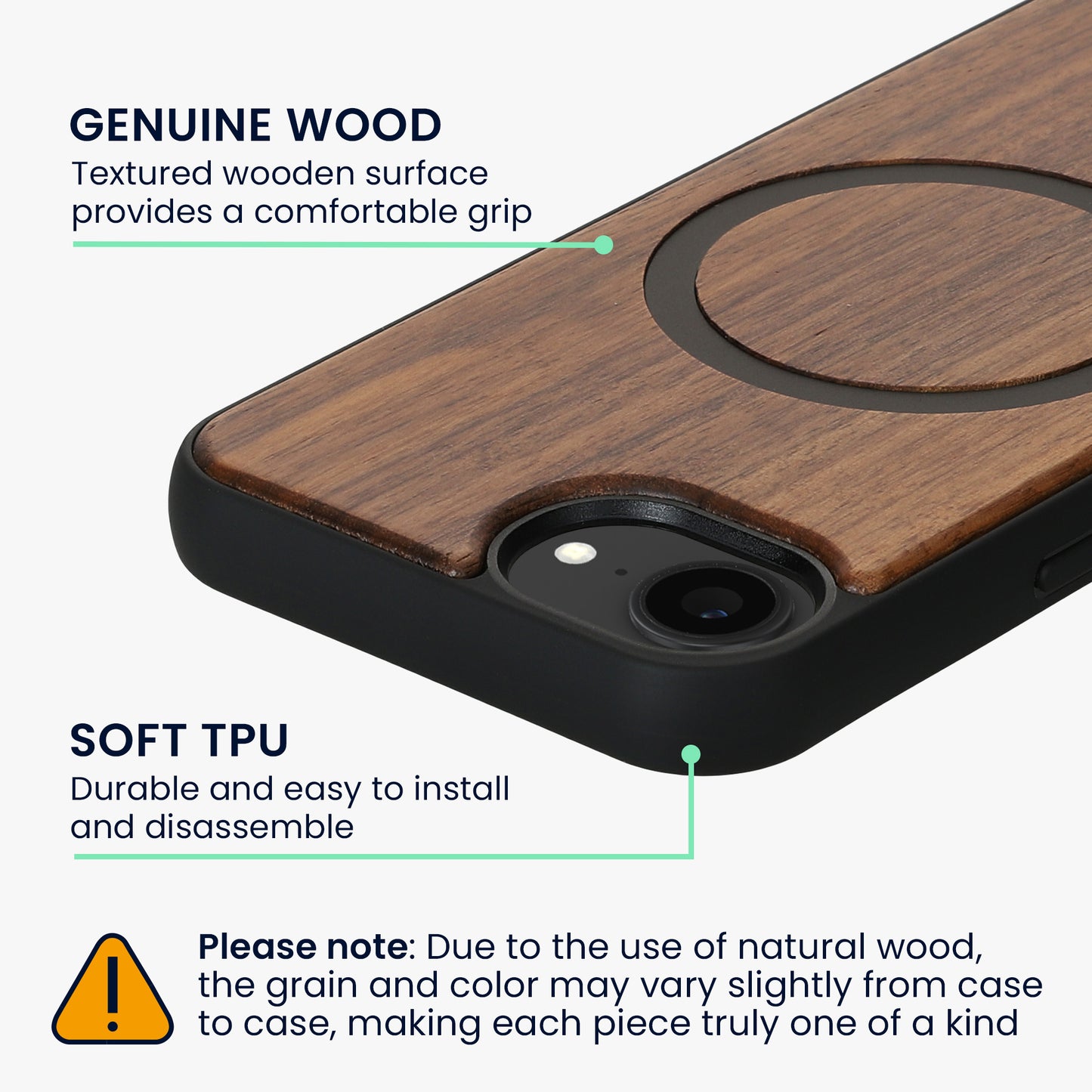 Hülle für Apple iPhone 17e / iPhone 16e Handyhülle - Holz TPU Cover