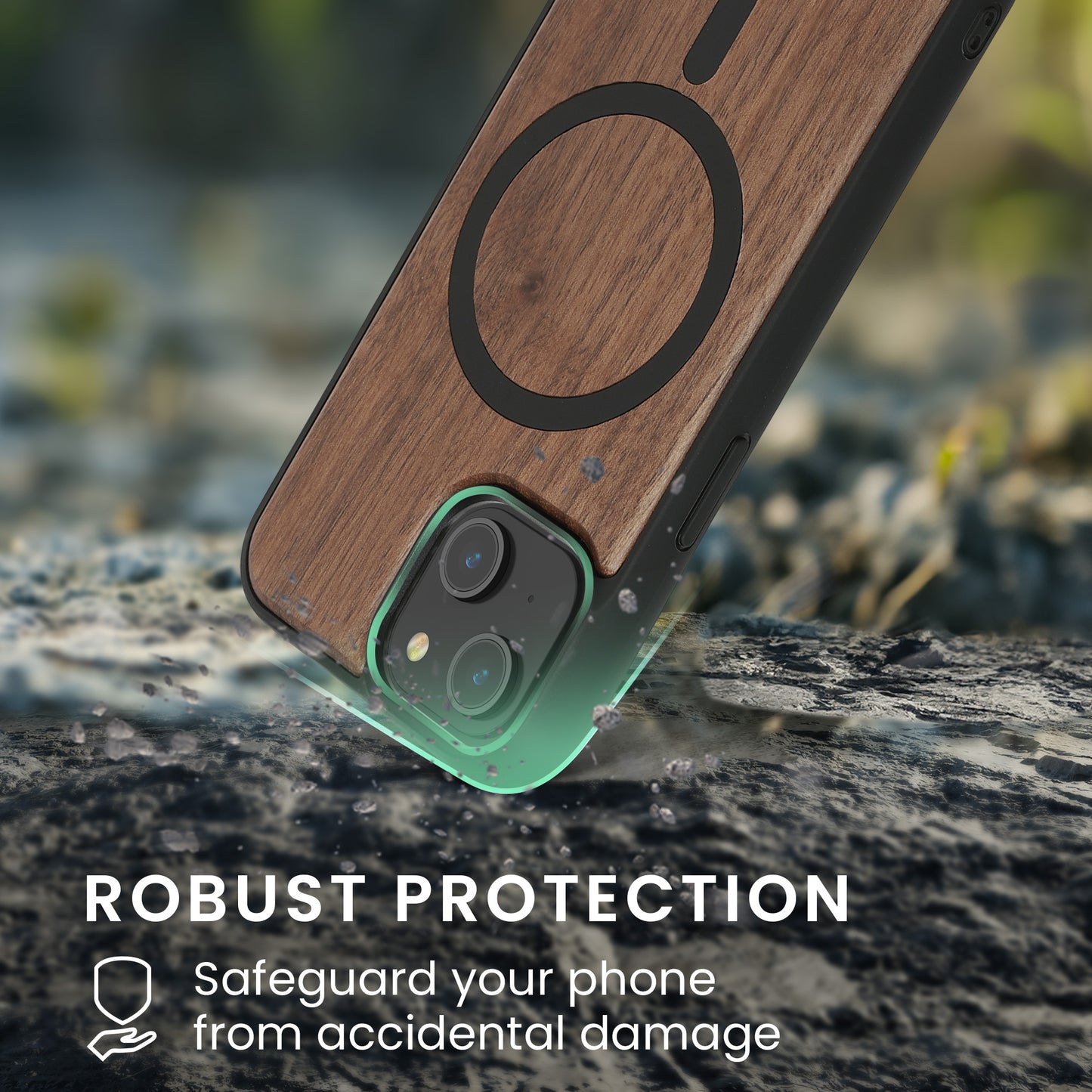 Hülle für Apple iPhone 15 Handyhülle - Holz TPU Cover
