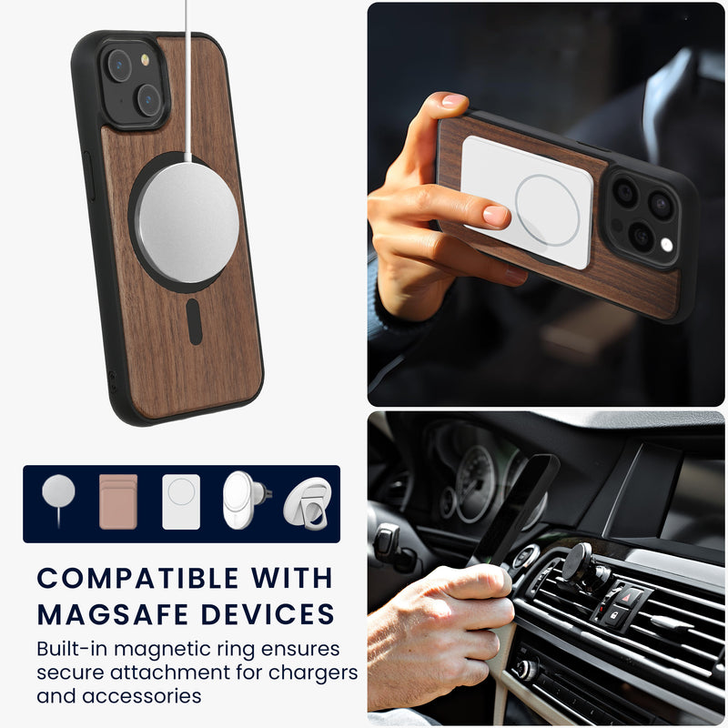 Hülle für Apple iPhone 15 Handyhülle - Holz TPU Cover