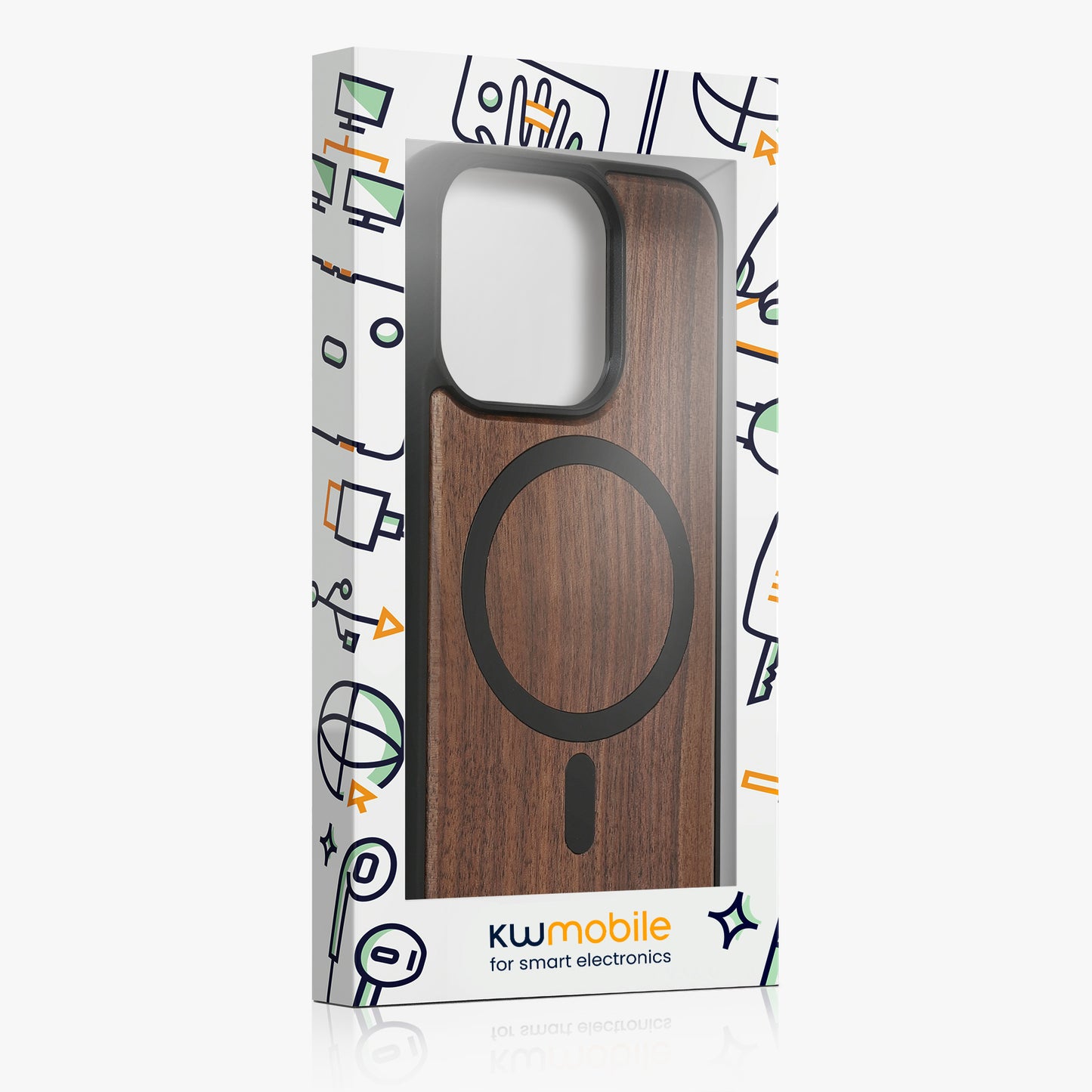 kwmobile Hülle für Apple iPhone 15 Pro Handyhülle - Cover aus und TPU - Kompatibel mit MagSafe - Case in Schwarz
