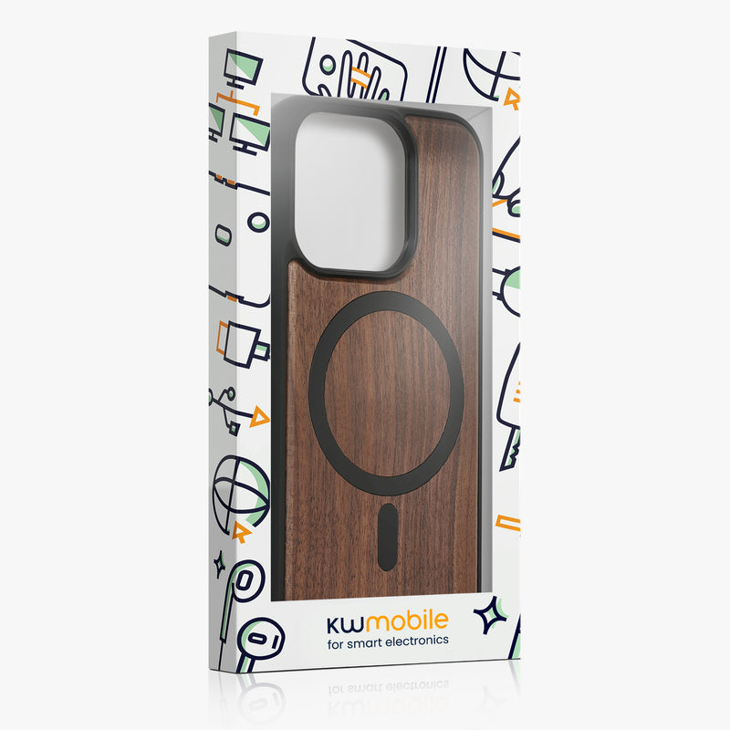 kwmobile Hülle für Apple iPhone 15 Pro Handyhülle - Cover aus und TPU - Kompatibel mit MagSafe - Case in Schwarz