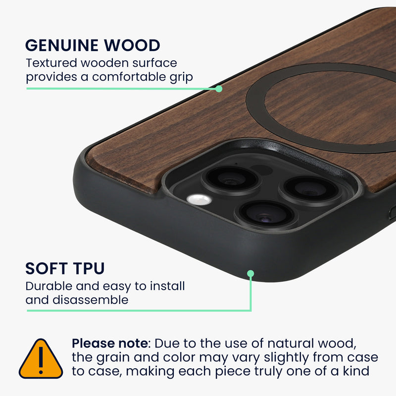 kwmobile Hülle für Apple iPhone 15 Pro Handyhülle - Cover aus und TPU - Kompatibel mit MagSafe - Case in Schwarz