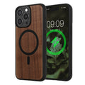 kwmobile Hülle für Apple iPhone 15 Pro Max Handyhülle - Cover aus Holz und TPU - Kompatibel mit MagSafe - Case in Dunkelbraun Schwarz Holz Dunkelbraun  