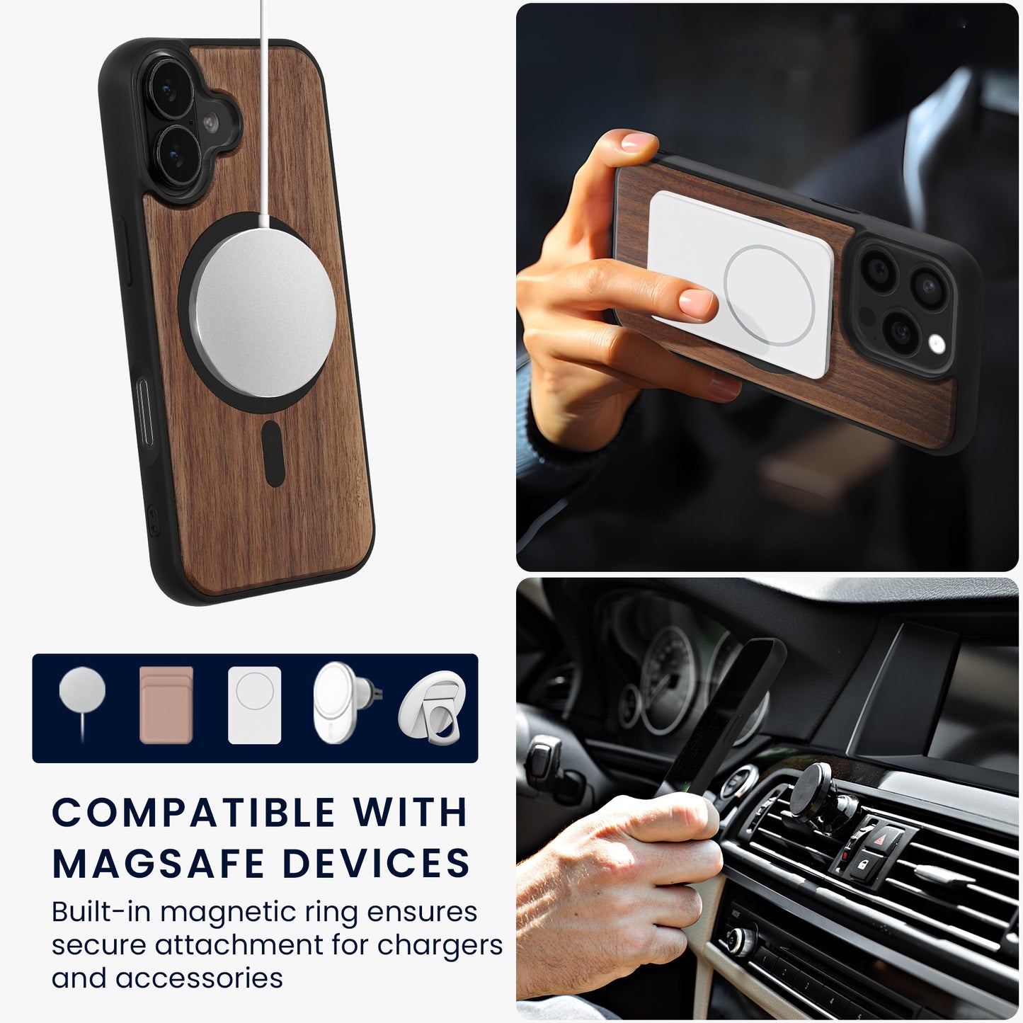 Hülle für Apple iPhone 17 Handyhülle - Holz TPU Cover