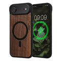 kwmobile Hülle für Apple iPhone Air Handyhülle - Cover aus Holz und TPU - Kompatibel mit MagSafe - Case in Dunkelbraun Schwarz Holz Dunkelbraun  