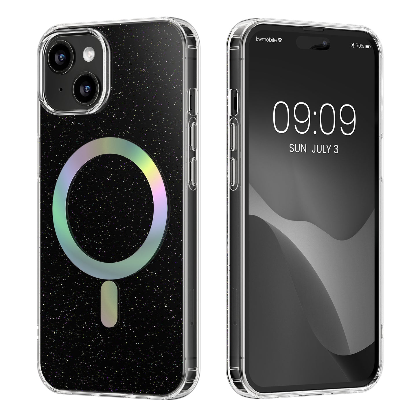 kwmobile Hülle kompatibel mit Apple iPhone 15 Handyhülle - Hard Case mit TPU Bumber - Schutzhülle kompatibel mit MagSafe - Kameraschutz - Transparent Transparent  [dsg01]