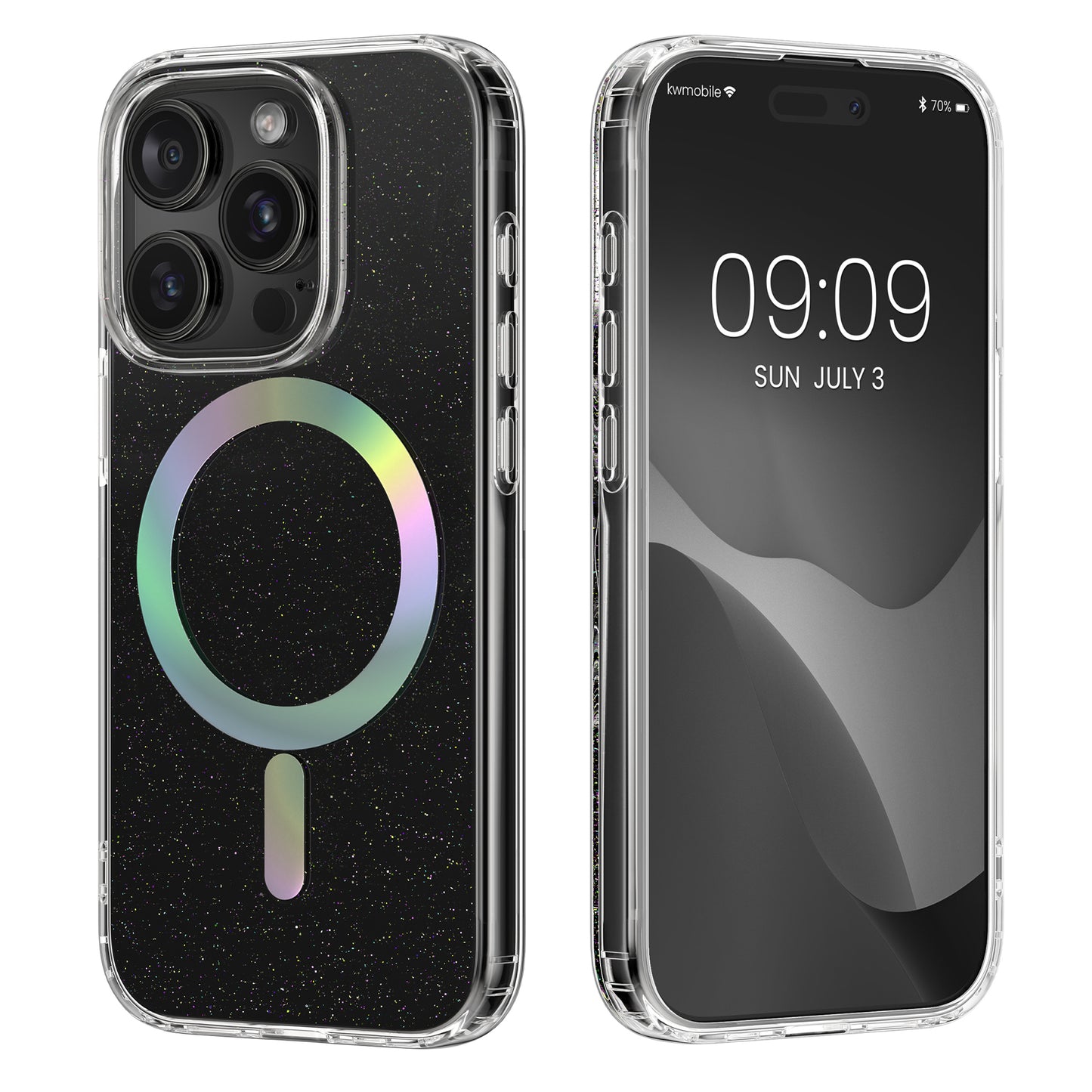 kwmobile Hülle kompatibel mit Apple iPhone 15 Pro Handyhülle - Hard Case mit TPU Bumber - Schutzhülle kompatibel mit MagSafe - Kameraschutz - Transparent Transparent  [dsg01]