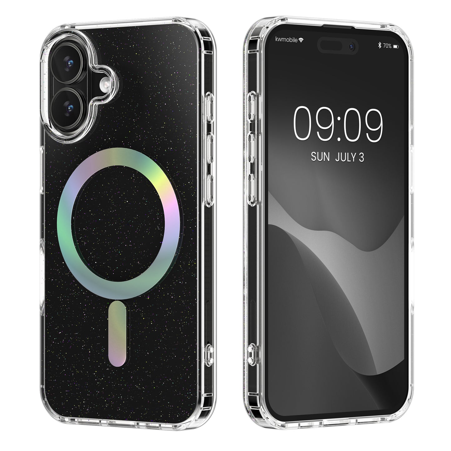 kwmobile Hülle kompatibel mit Apple iPhone 16 Handyhülle - Hard Case mit TPU Bumber - Schutzhülle kompatibel mit MagSafe - Kameraschutz - Transparent Transparent  [dsg01]