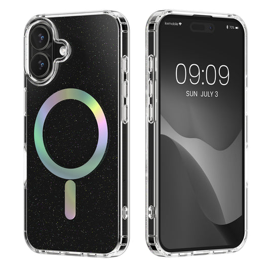 kwmobile Hülle kompatibel mit Apple iPhone 16 Handyhülle - Hard Case mit TPU Bumber - Schutzhülle kompatibel mit MagSafe - Kameraschutz - Transparent Transparent  [dsg01]