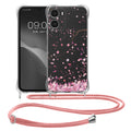 kwmobile Necklace Case kompatibel mit Motorola Moto G06 Hülle Silikon Cover mit Handykette Kirschblütenblätter