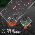 kwmobile Necklace Case kompatibel mit Motorola Moto G06 Hülle Silikon Cover mit Handykette Kirschblütenblätter