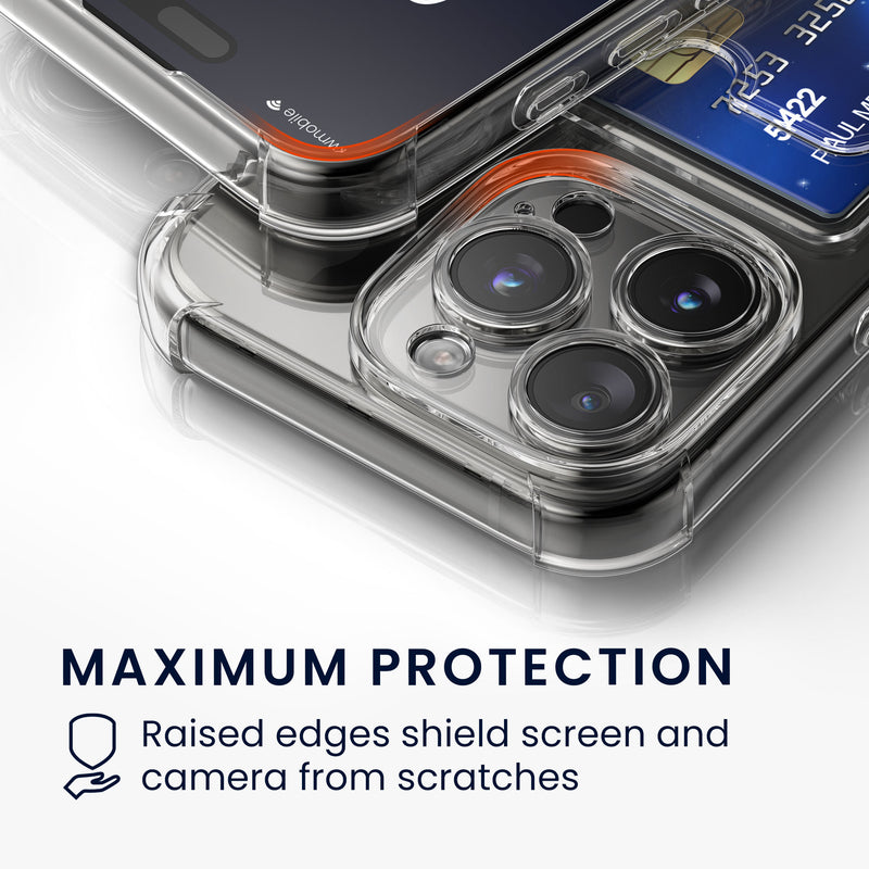 kwmobile Hülle mit Kartenfach kompatibel mit Apple iPhone 15 Pro Soft Case Schutzhülle
