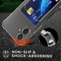 kwmobile Hülle mit Kartenfach kompatibel mit Apple iPhone 16 - Handyhülle iPhone 16 mit Kartenfach - Soft Case - Schutzhülle