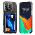 kwmobile Hülle mit Kartenfach kompatibel mit Apple iPhone 16 Pro - Handyhülle iPhone 16 Pro mit Kartenfach - Soft Case - Schutzhülle in Transparent Transparent  