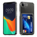 kwmobile Hülle mit Kartenfach kompatibel mit Apple iPhone 17e / iPhone 16e - Soft Case - Schutzhülle Transparent