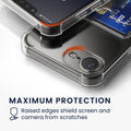 kwmobile Hülle mit Kartenfach kompatibel mit Apple iPhone 17e / iPhone 16e - Soft Case - Schutzhülle Transparent