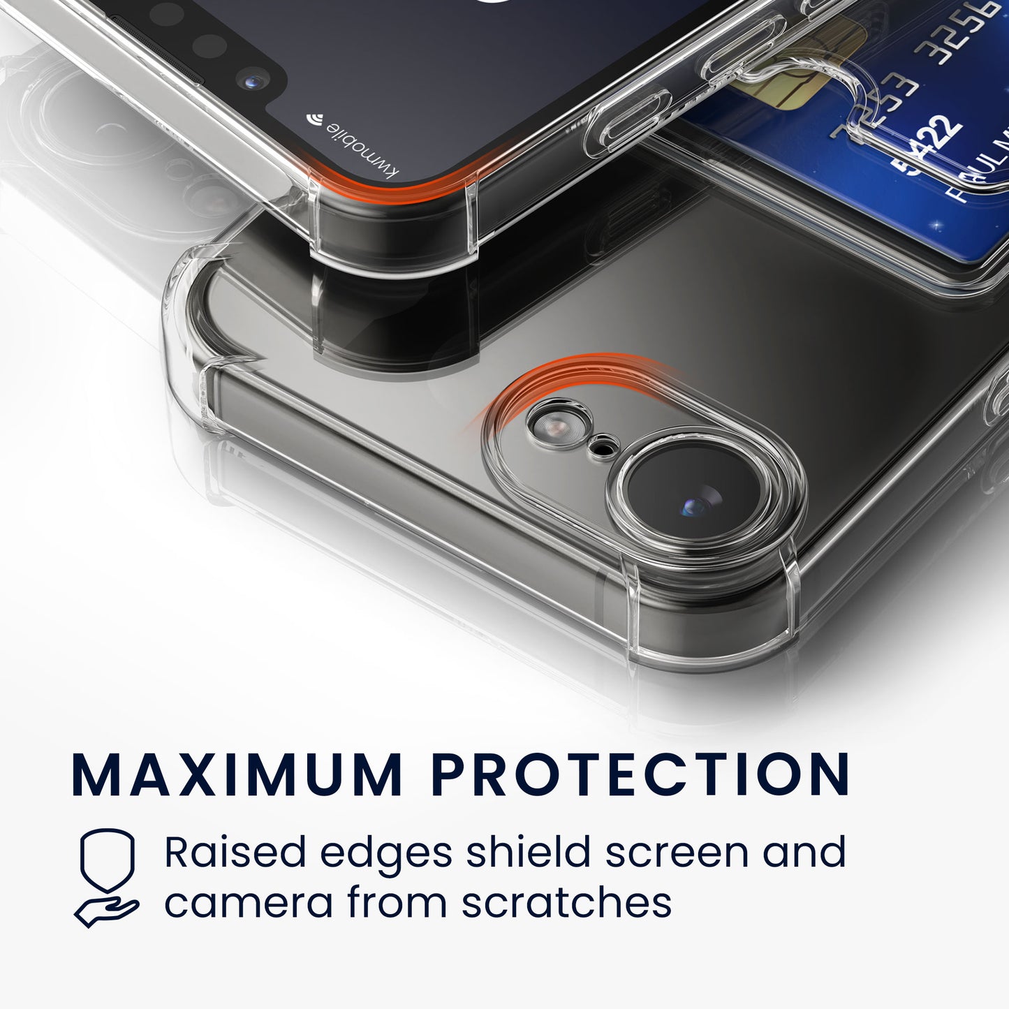 kwmobile Hülle mit Kartenfach kompatibel mit Apple iPhone 17e / iPhone 16e - Soft Case - Schutzhülle Transparent