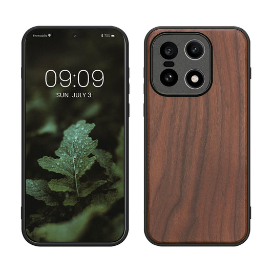 kwmobile Hülle kompatibel mit OnePlus 15 Hülle - Holz Case - stoßfestes Handy Cover - TPU Handyhülle in Dunkelbraun Holz Dunkelbraun  