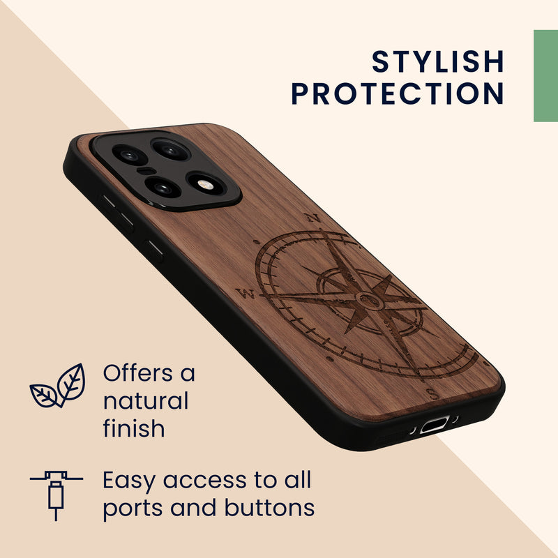 kwmobile Hülle kompatibel mit OnePlus 15 Handy Cover TPU Handyhülle Kompass Vintage