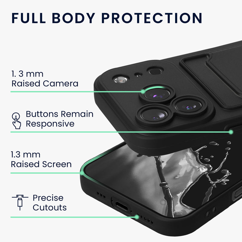 kwmobile Handyhülle kompatibel mit Apple iPhone 17 Pro - Handy Cover mit Fach für Karten