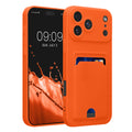 kwmobile Handyhülle kompatibel mit Apple iPhone 17 Pro Max Hülle - Handy Cover mit Fach für Karten - in Orange Orange  