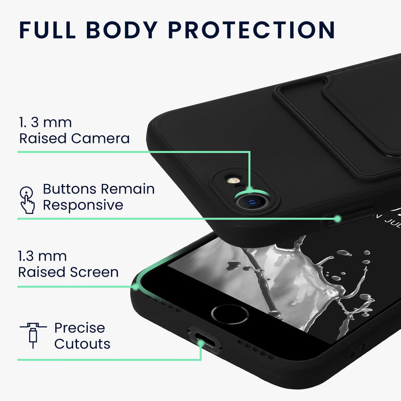 kwmobile Handyhülle kompatibel mit Apple iPhone SE (2022) / iPhone SE (2020) / iPhone 8 / iPhone 7 Hülle - Handy Cover mit Fach für Karten