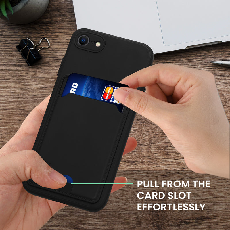 kwmobile Handyhülle kompatibel mit Apple iPhone SE (2022) / iPhone SE (2020) / iPhone 8 / iPhone 7 Hülle - Handy Cover mit Fach für Karten