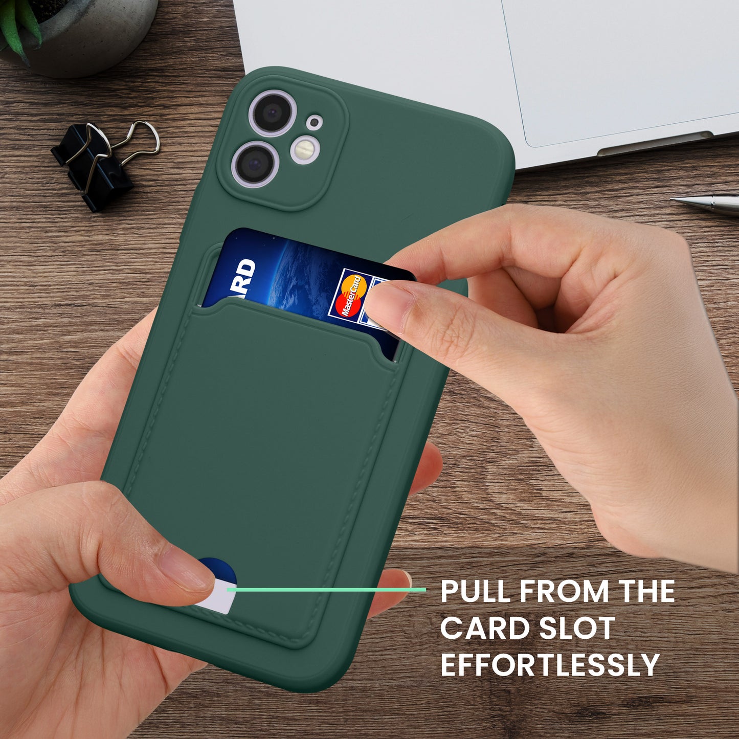 kwmobile Handyhülle kompatibel mit Apple iPhone 11 Hülle - Handy Cover mit Fach für Karten