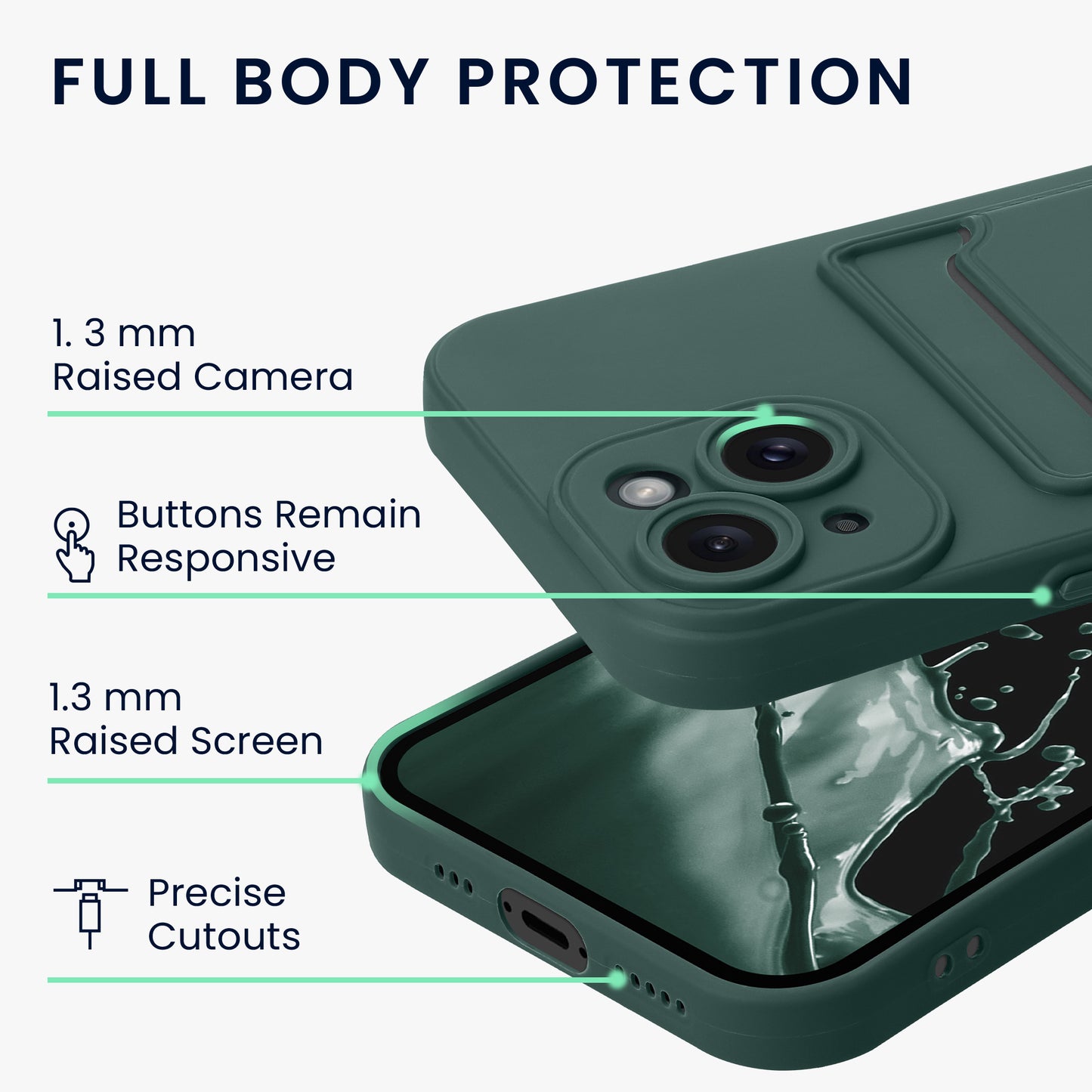 kwmobile Handyhülle kompatibel mit Apple iPhone 15 - Handy Cover mit Fach für Karten