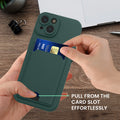 kwmobile Handyhülle kompatibel mit Apple iPhone 15 - Handy Cover mit Fach für Karten