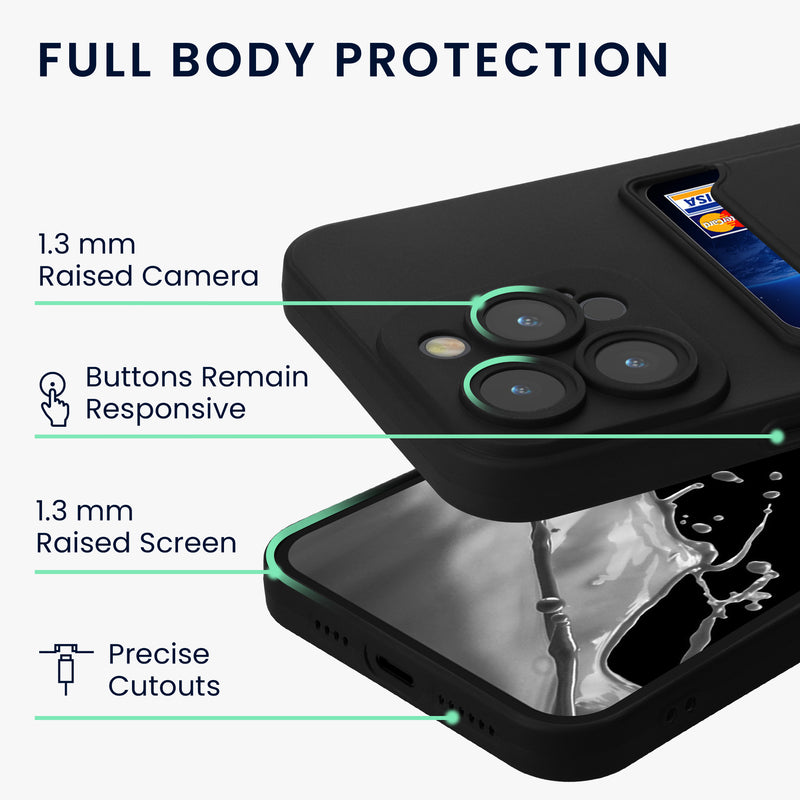 kwmobile Handyhülle kompatibel mit Apple iPhone 15 Pro Max Hülle - Handy Cover mit Fach für Karten