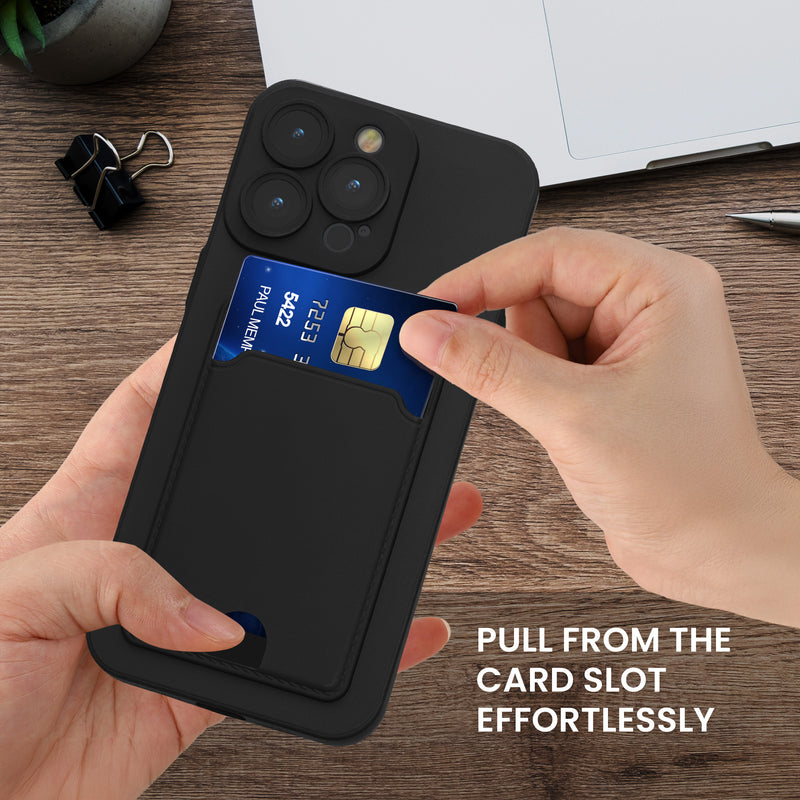 kwmobile Handyhülle kompatibel mit Apple iPhone 15 Pro Max Hülle - Handy Cover mit Fach für Karten