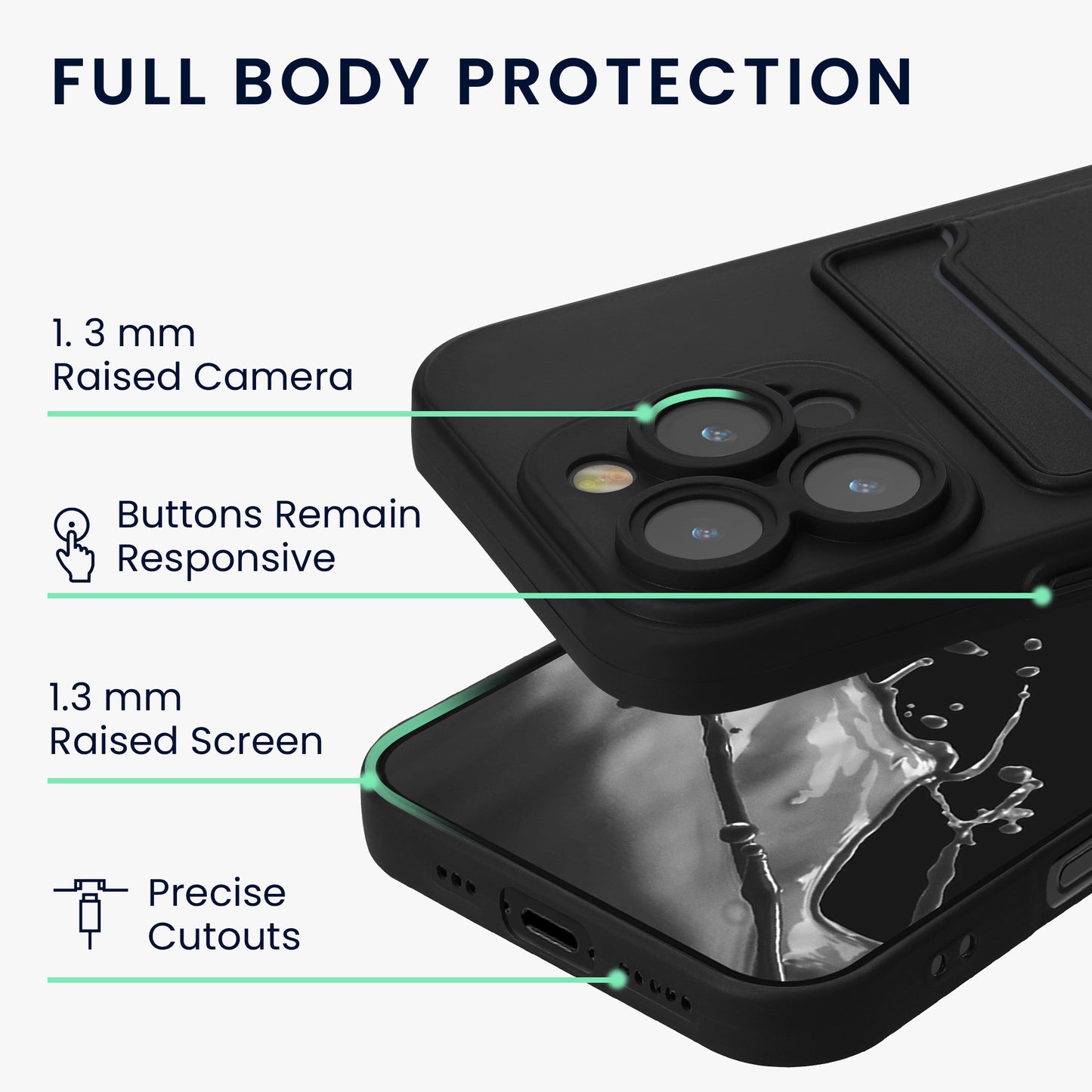 kwmobile Handyhülle kompatibel mit Apple iPhone 16 Pro Hülle - Handy Cover mit Fach für Karten
