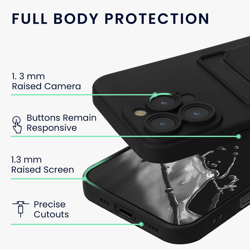 kwmobile Handyhülle kompatibel mit Apple iPhone 16 Pro Max Hülle - Handy Cover mit Fach für Karten
