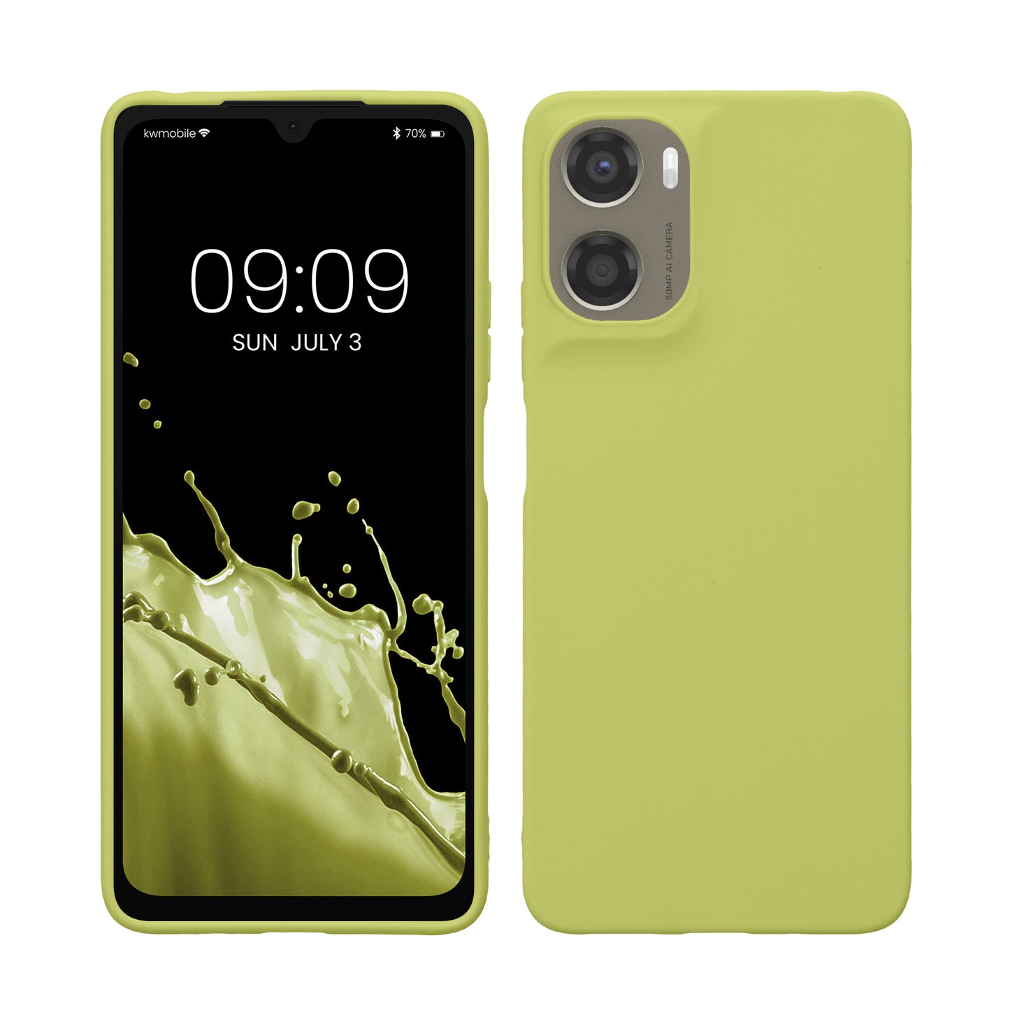 kwmobile Hülle kompatibel mit Motorola Moto G06 Hülle - weiches TPU Silikon Case - Cover geeignet für kabelloses Laden - Matcha Grün Matcha Grün  