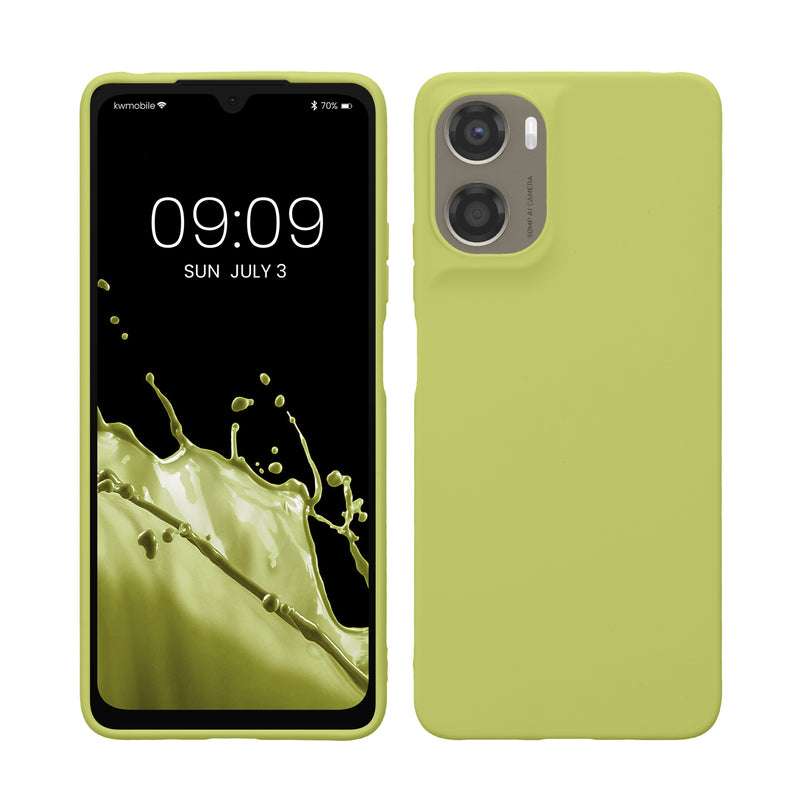 kwmobile Hülle kompatibel mit Motorola Moto G06 Hülle - weiches TPU Silikon Case - Cover geeignet für kabelloses Laden - Matcha Grün Matcha Grün  