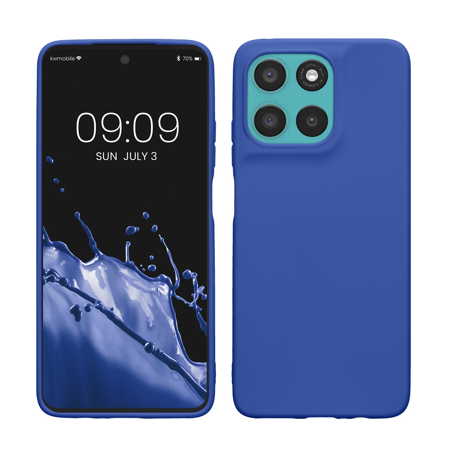kwmobile Hülle kompatibel mit Motorola Moto G57 Power / Moto G67 Power Hülle - weiches TPU Silikon Case - Cover geeignet für kabelloses Laden - Baltik Blau Baltik Blau  