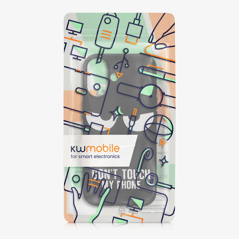 kwmobile Hülle kompatibel mit Apple iPhone 17 - Handyhülle Silikon Case - Don't touch my Phone