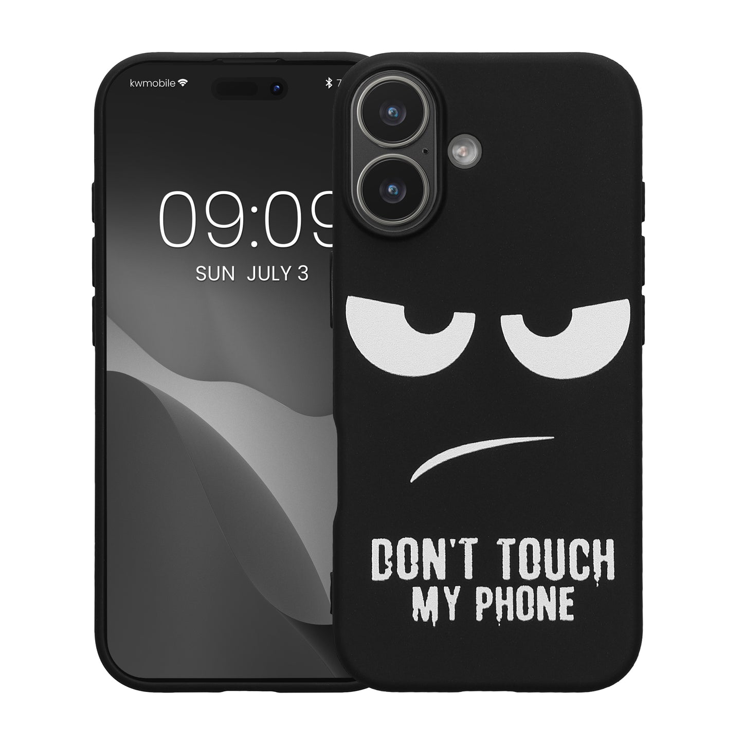 kwmobile Hülle kompatibel mit Apple iPhone 17 - Handyhülle Silikon Case - Don't touch my Phone