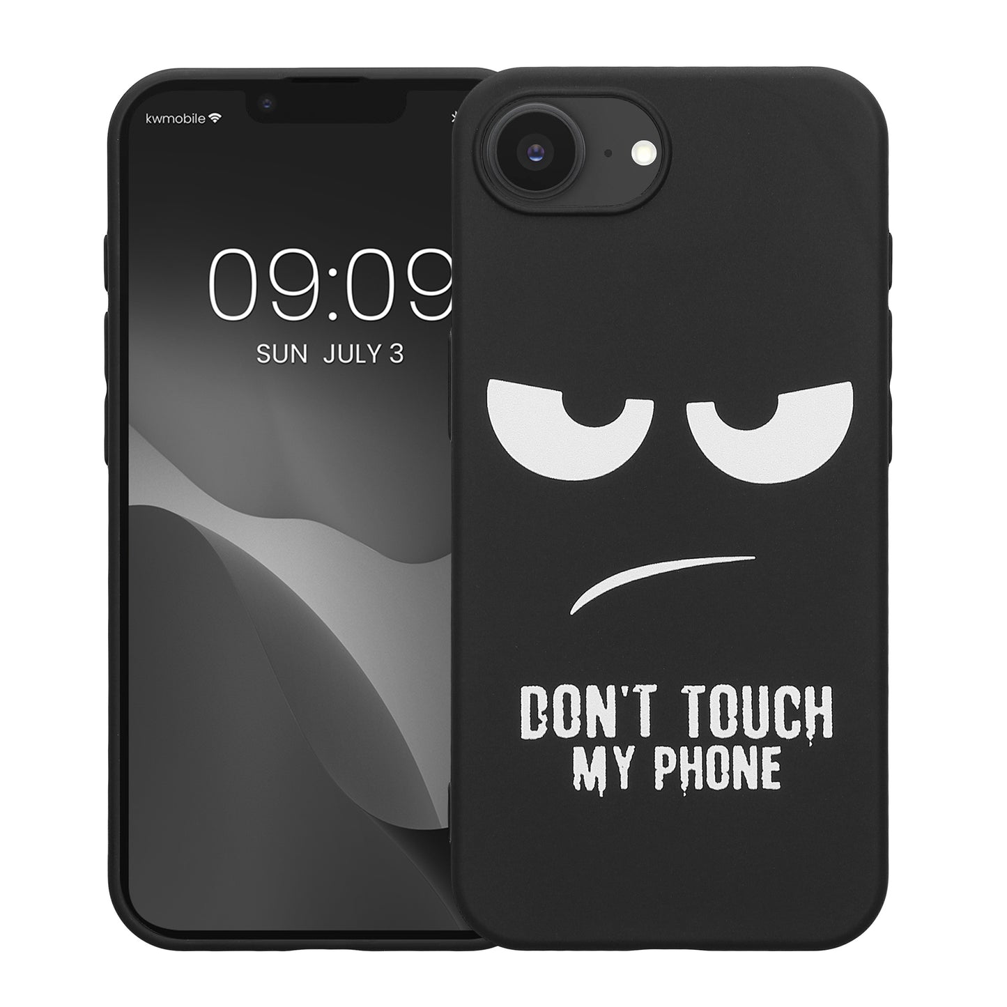 kwmobile Hülle kompatibel mit Apple iPhone 17e / iPhone 16e - Handyhülle Silikon Case - Don't touch my Phone