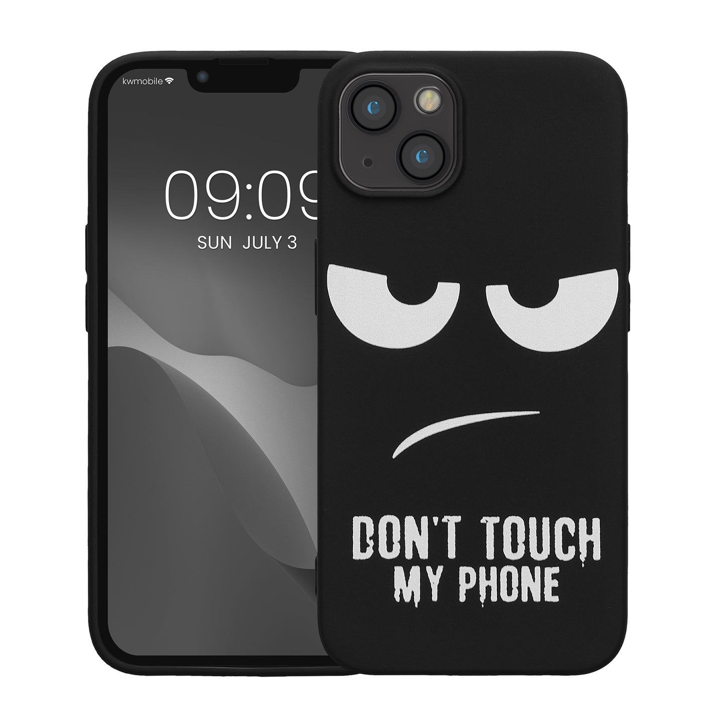 kwmobile Hülle kompatibel mit Apple iPhone 13 - Handyhülle Silikon Case - Don't touch my Phone