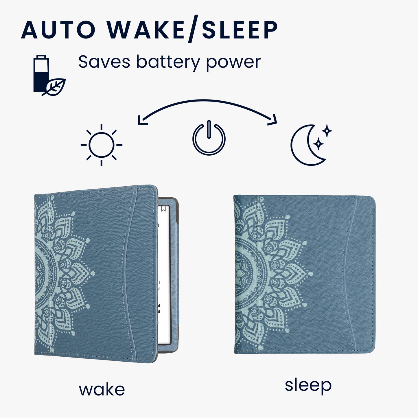 kwmobile Flip Hülle kompatibel mit Onyx Boox Leaf 2 - Vorderfach Handschlaufe