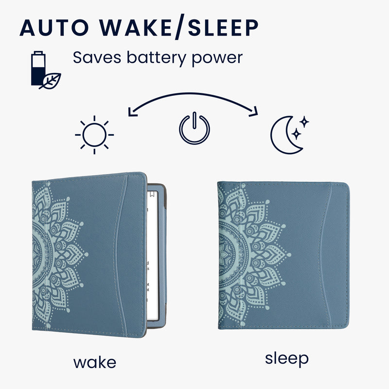 kwmobile Flip Hülle kompatibel mit Onyx Boox Leaf 2 - Vorderfach Handschlaufe