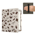 kwmobile Flip Hülle kompatibel mit Onyx Boox Leaf 2 - Vorderfach Handschlaufe - Bücher und Seiten Beige Braun Gold Beige  [dsg03]