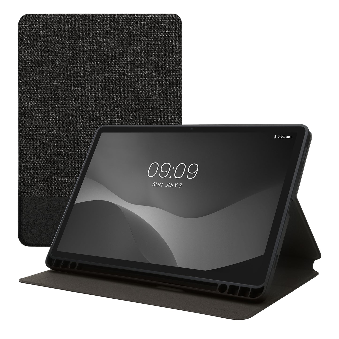 kwmobile Schutzhülle kompatibel mit Samsung s9 FE - Hülle Slim - Tablet Cover Case mit Ständer Dunkelgrau Schwarz Dunkelgrau  