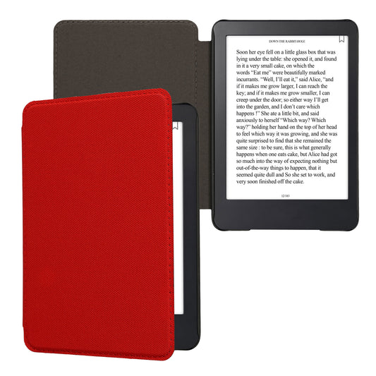 kwmobile Hülle kompatibel mit Amazon Kindle (2022/2024) - Nylon eReader Schutzhülle Cover Case - Rot Rot  