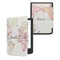 kwmobile Klapphülle kompatibel mit Pocketbook Verse / Verse Lite / Verse Pro / Color / Vivlio Light/Light HD Hülle - eReader Case - Travel Schriftzug Schwarz Mehrfarbig Schwarz  [dsg05]