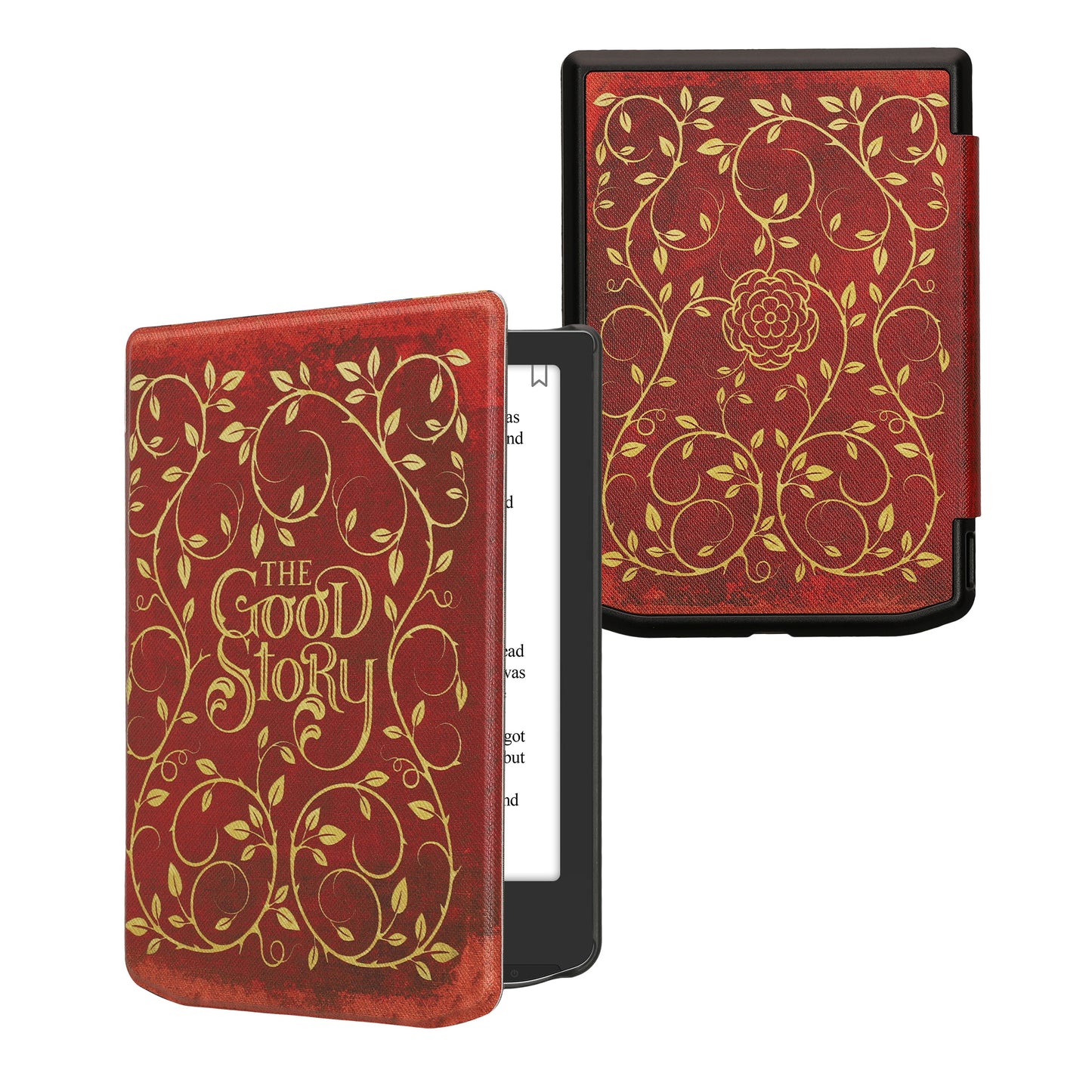 kwmobile Klapphülle kompatibel mit Pocketbook Verse / Verse Lite / Verse Pro / Color / Vivlio Light/Light HD Hülle - eReader Case - Buchcover Good Story Gelb Orange Rot Gelb  [dsg09]