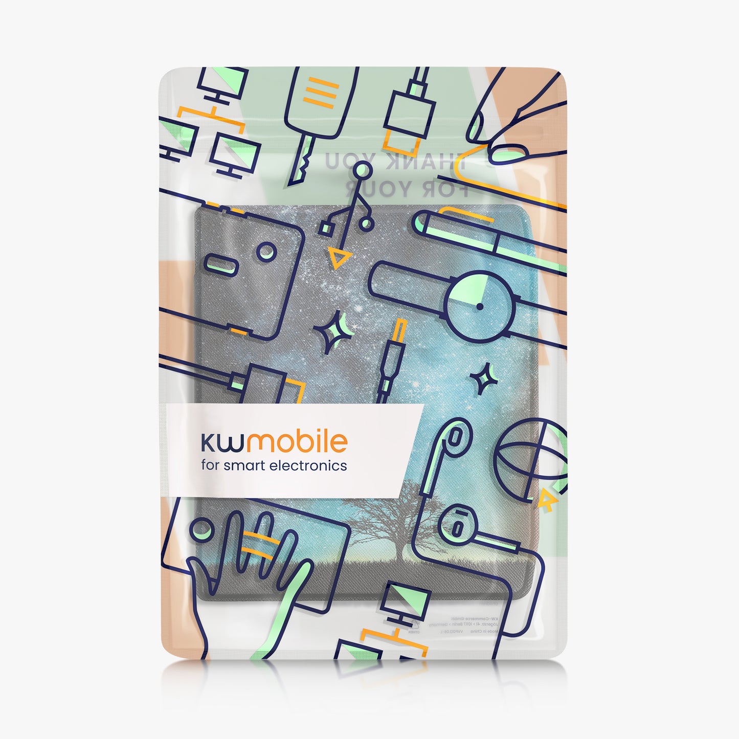 kwmobile Schutzhülle für Pocketbook Era / Era Color Hülle - eReader Flip Case mit Auto Sleep Funktion - Galaxie Baum Wiese