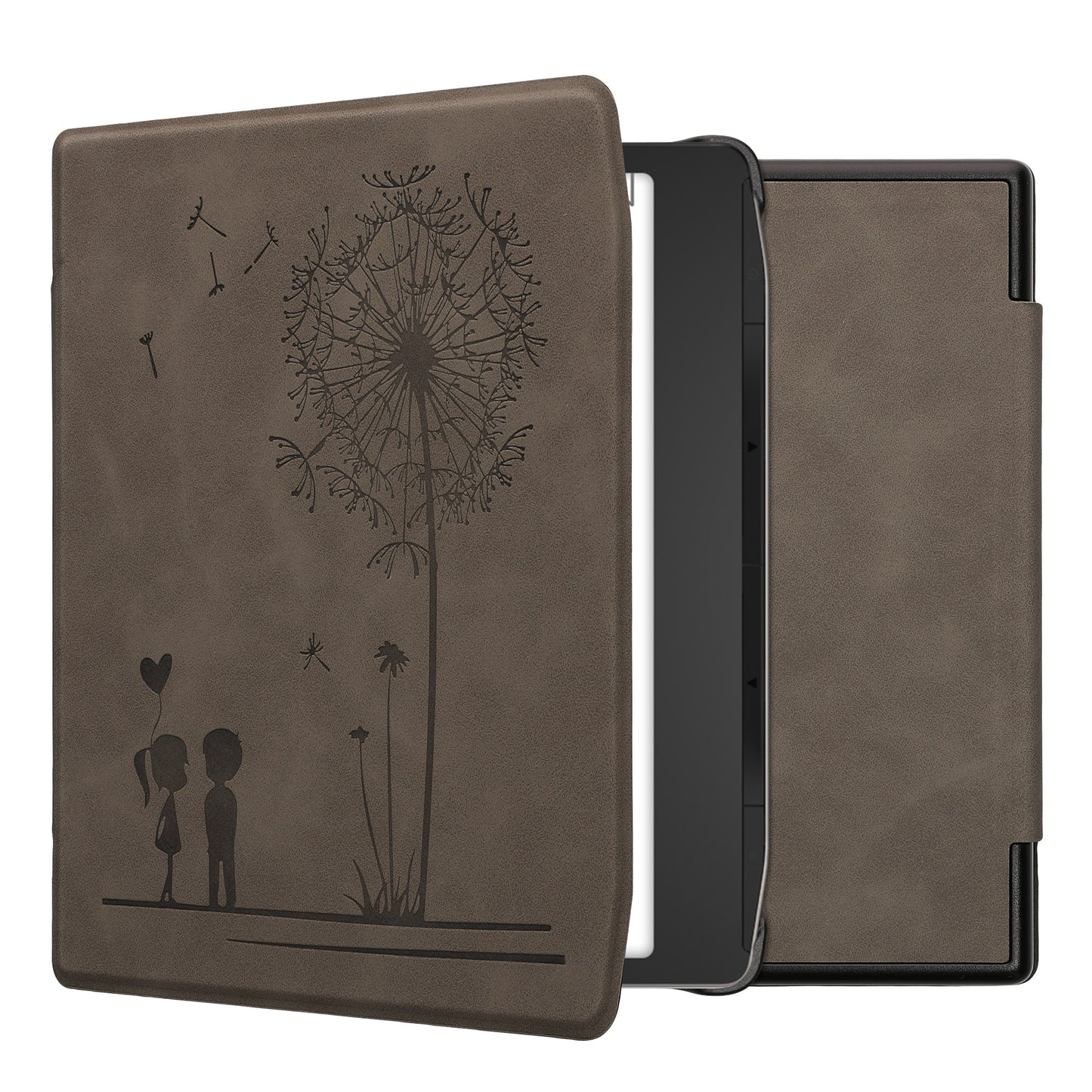 kwmobile Hülle kompatibel mit Pocketbook Era / Era Color Hülle - Kunstleder Cover - Pusteblume Love Grau Grau  [dsg01]